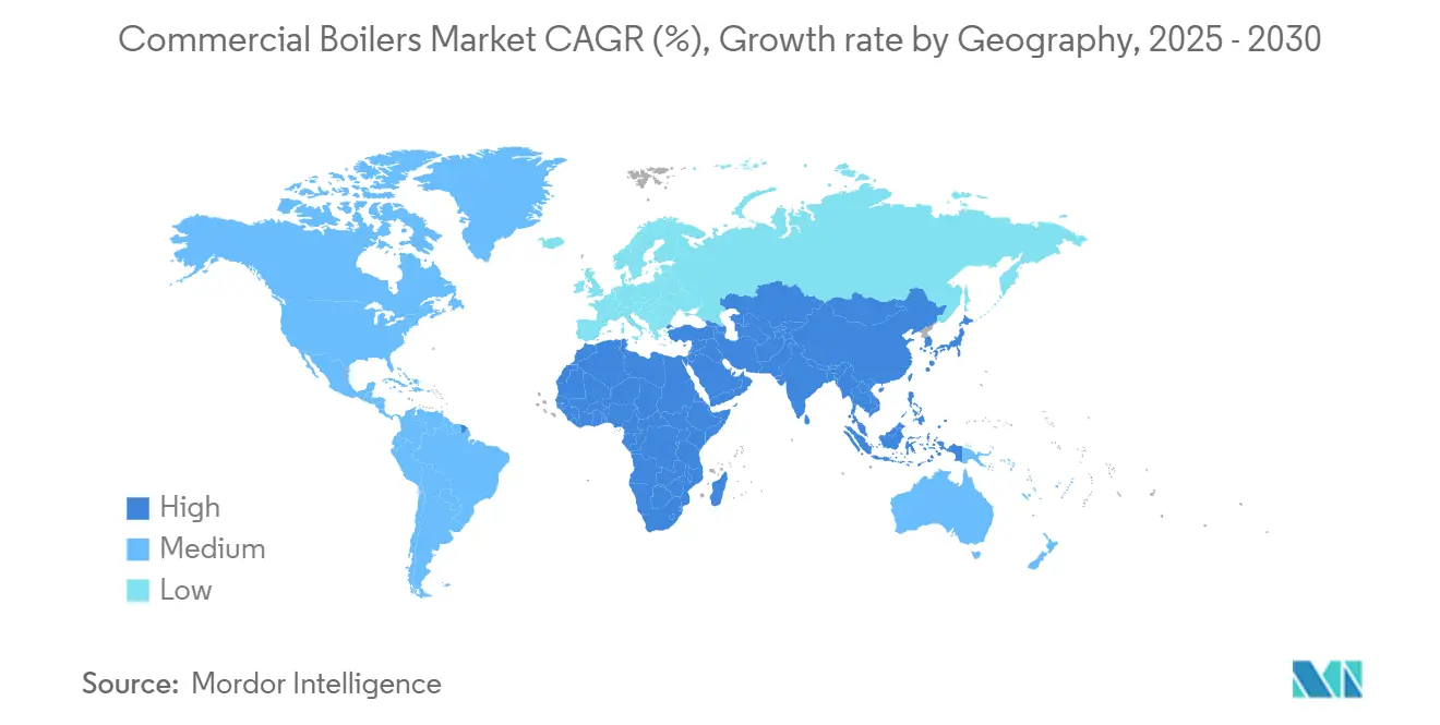 Commercial Boilers Market CAGR (%), Growth rate by Geography
