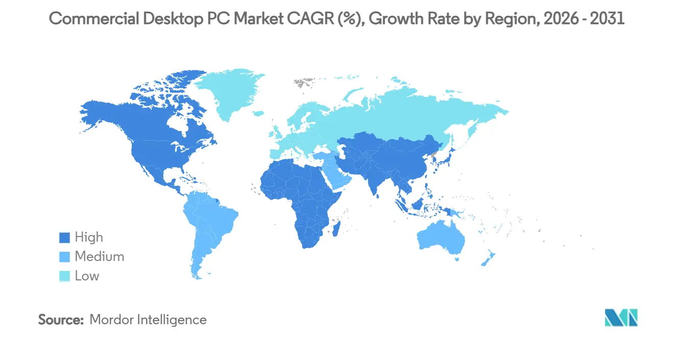 Commercial Desktop PC Market CAGR (%), Growth Rate by Region