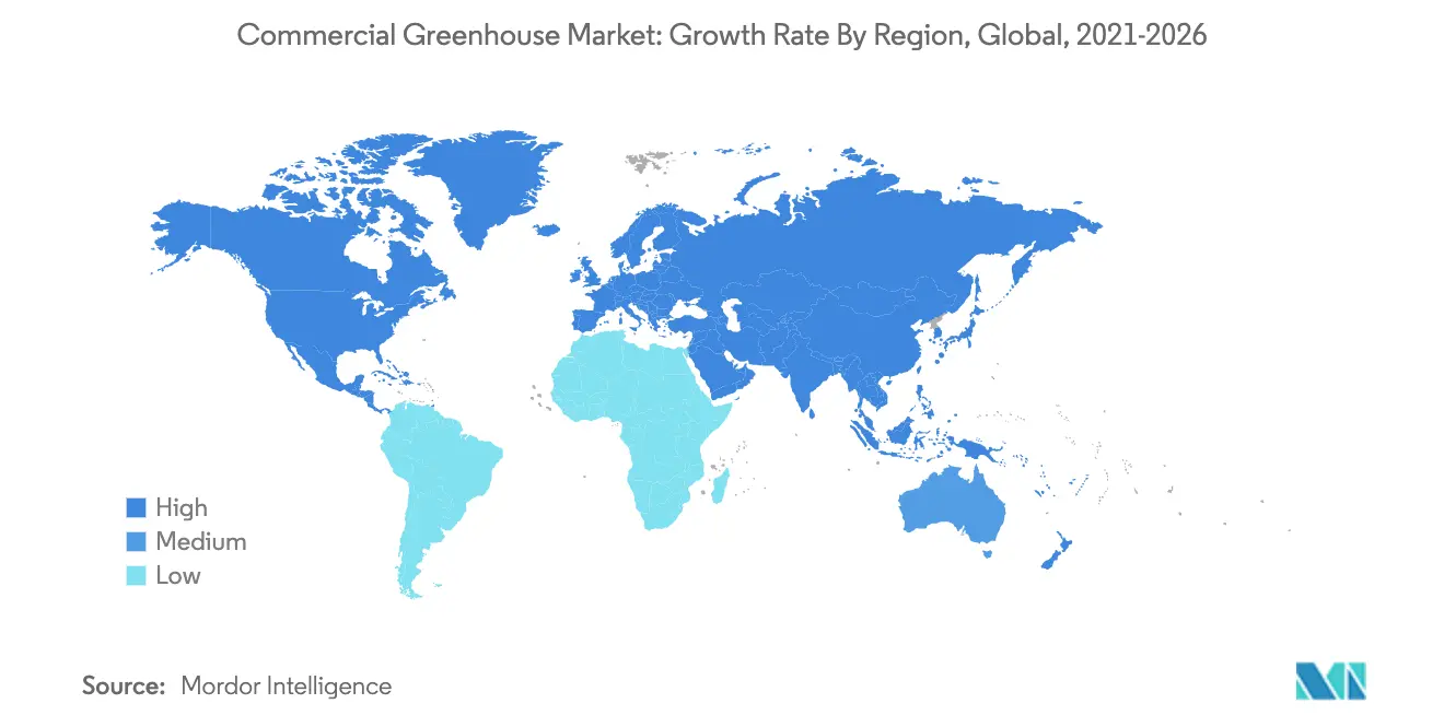 Commercial Greenhouse Market Growth Rate By Region