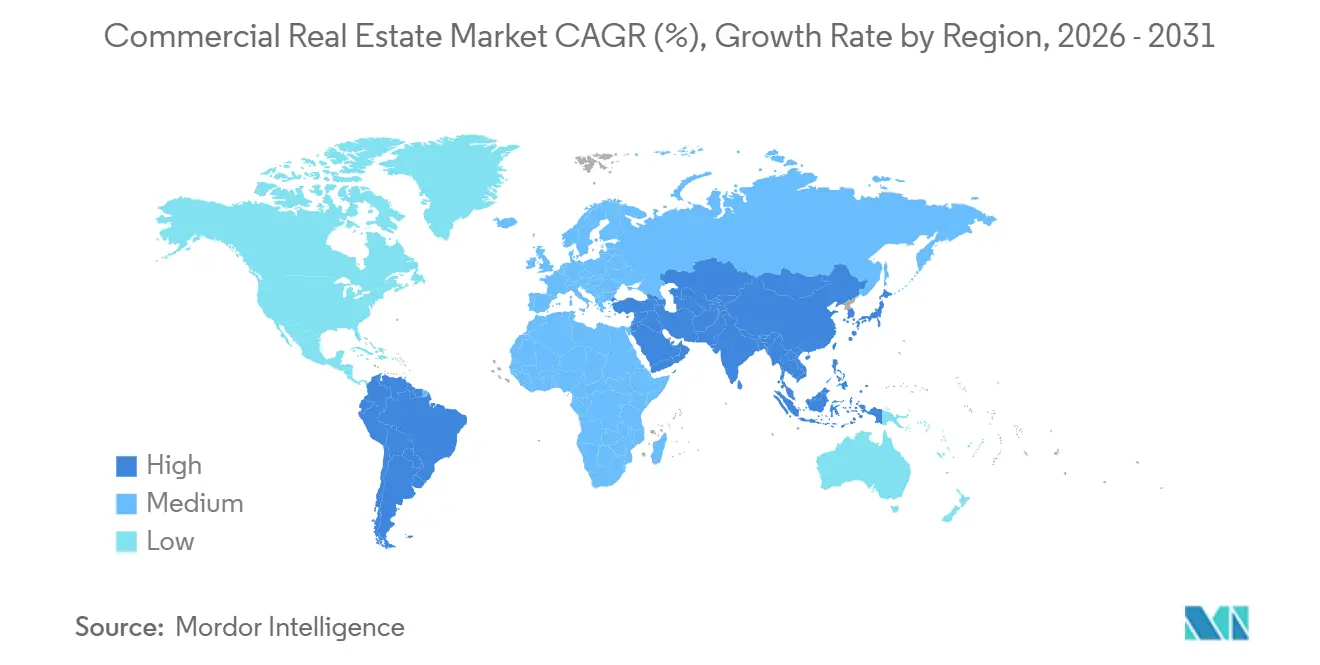 Commercial Real Estate Market CAGR (%), Growth Rate by Region