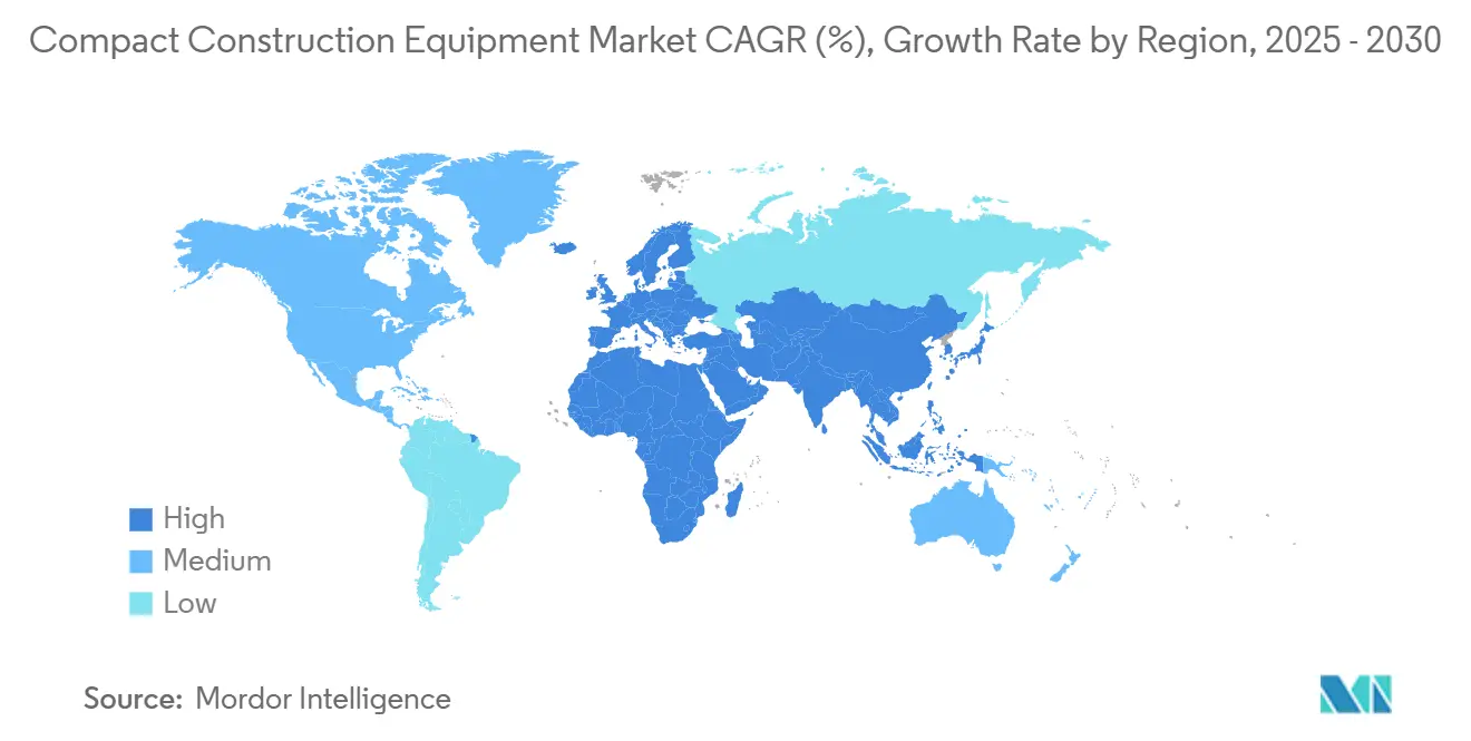 Compact Construction Equipment Market CAGR (%), Growth Rate by Region