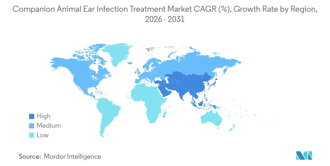 Companion Animal Ear Infection Treatment Market CAGR (%), Growth Rate by Region