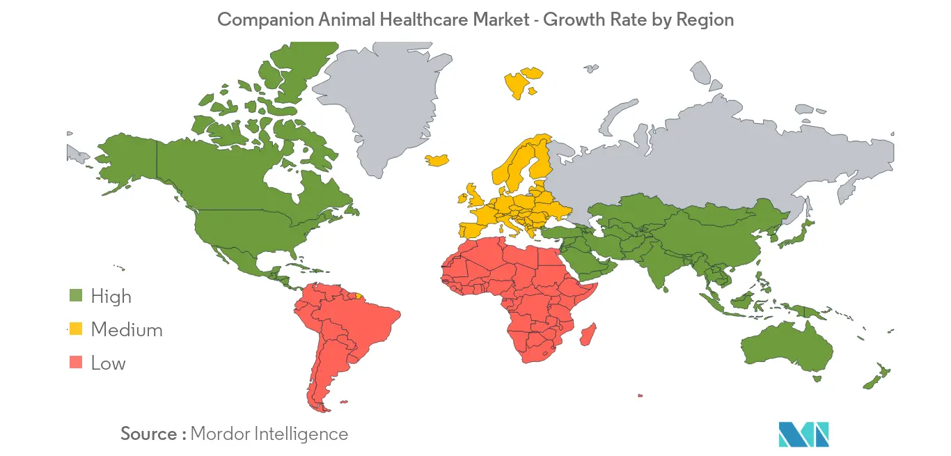Companion Animal Healthcare Market - Growth Rate by Region 