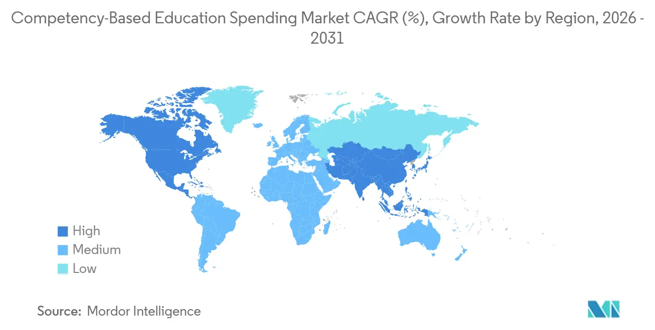 Competency-Based Education Spending Market CAGR (%), Growth Rate by Region