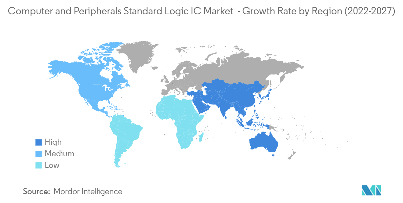 Computer and Peripherals Standard Logic IC Market Growth Rate by Region (2022-2027)