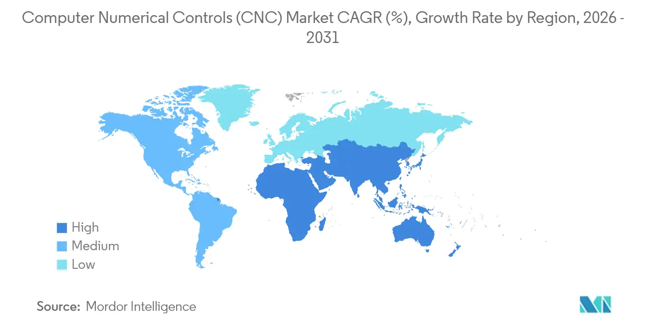Computer Numerical Controls (CNC) Market CAGR (%), Growth Rate by Region