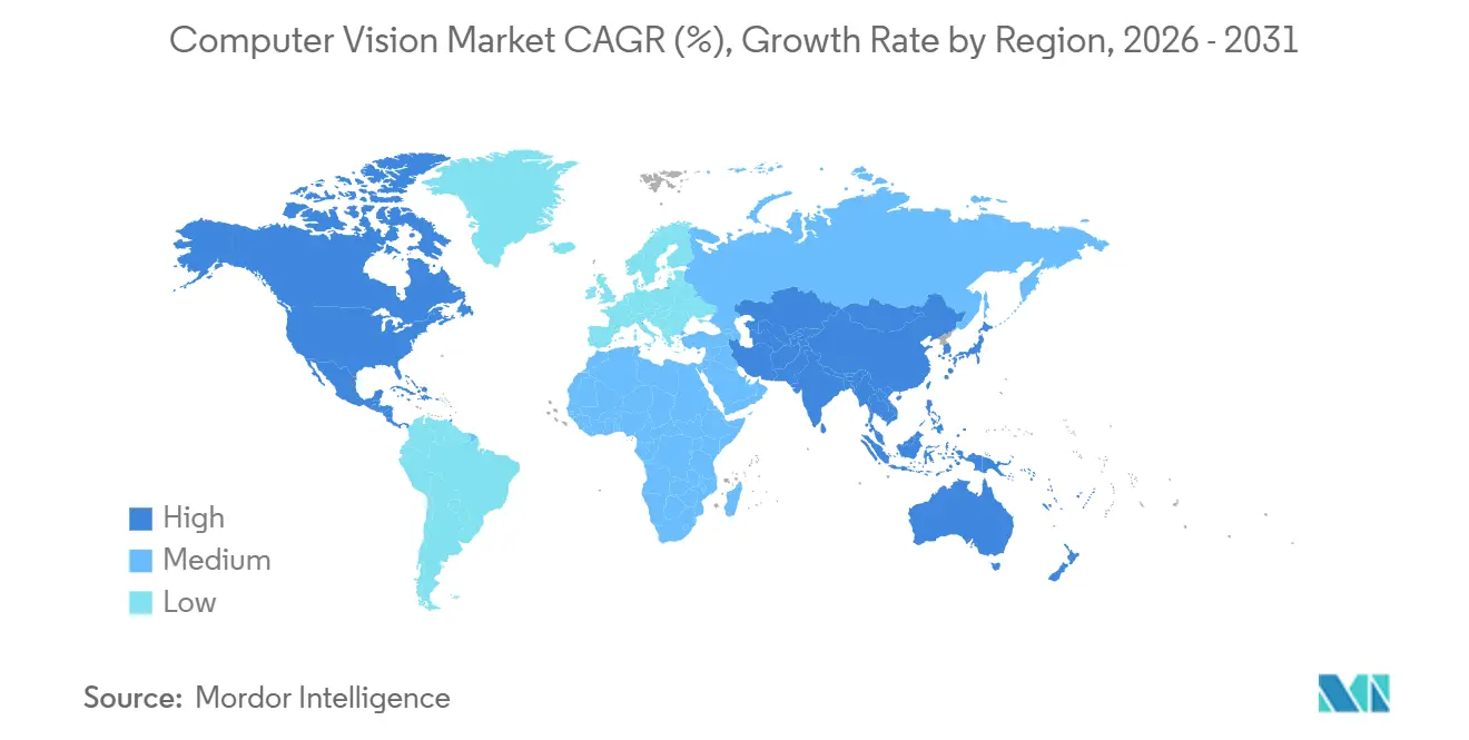 Computer Vision Market CAGR (%), Growth Rate by Region