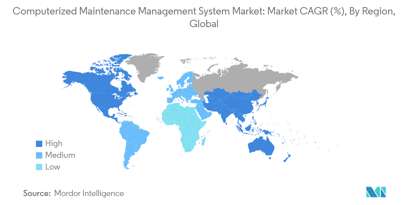 Computerized Maintenance Management System Market: Market CAGR (%), By Region, Global