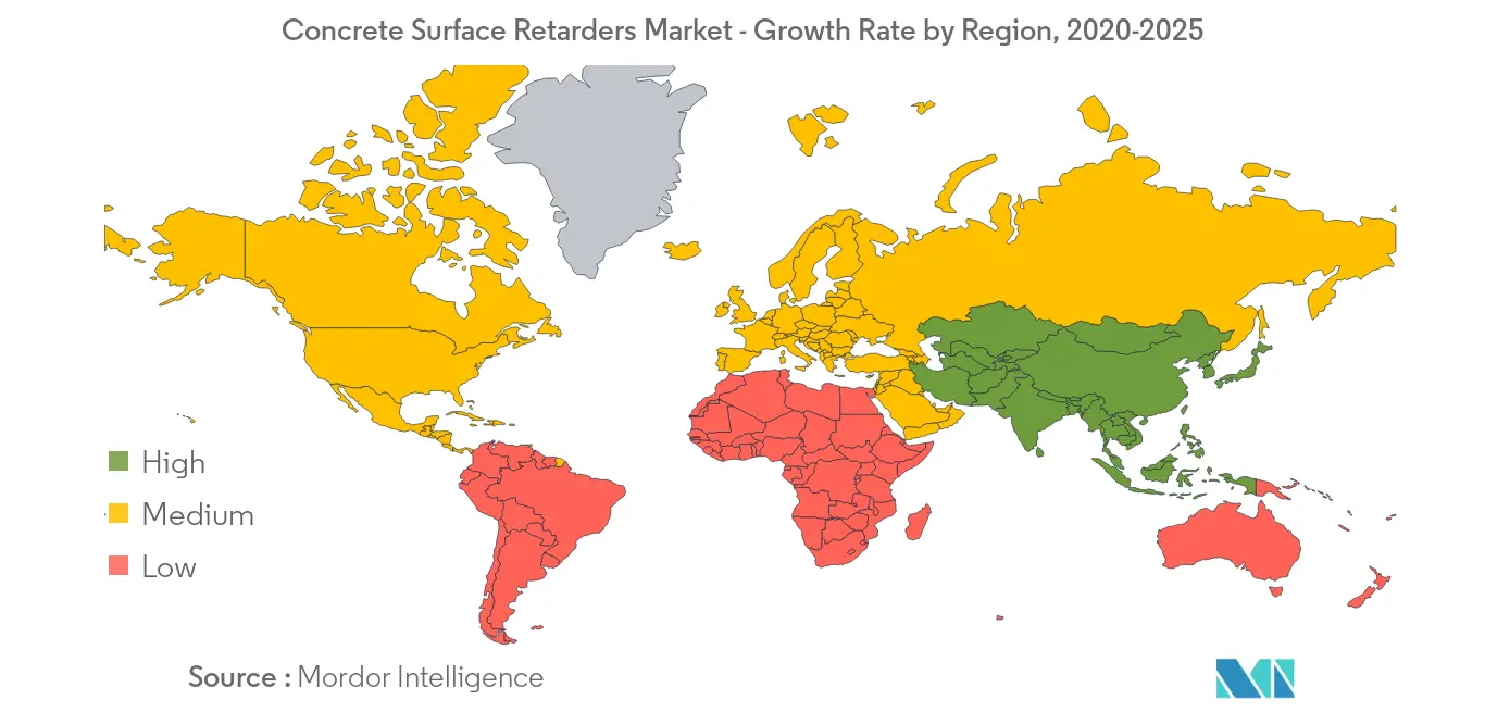 Concrete surface retarders market Growth by Region