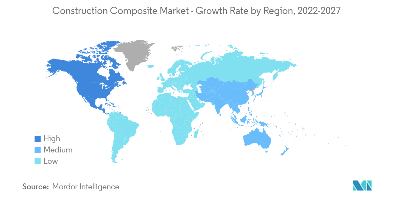 Construction Composite Market - Growth Rate by Region, 2022-2027