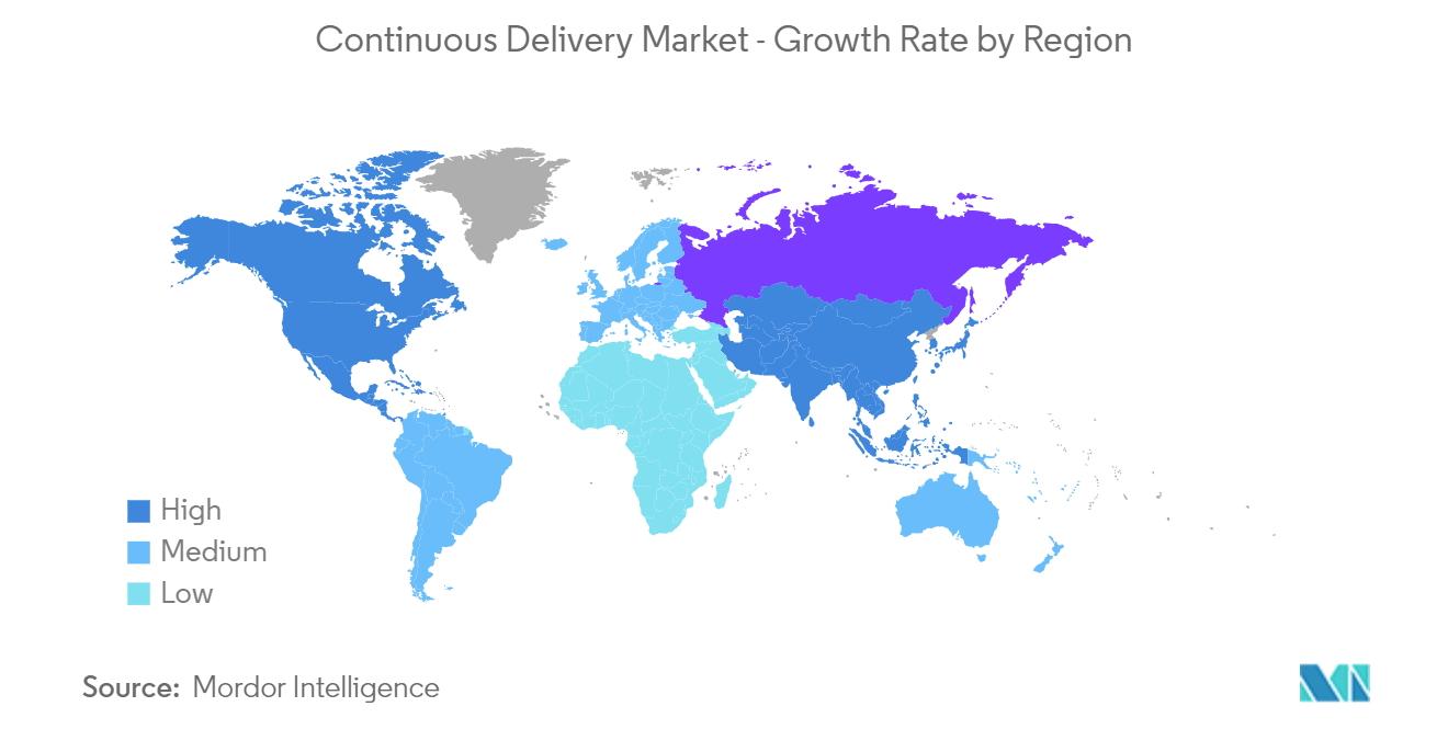 سوق التسليم المستمر - معدل النمو حسب المنطقة