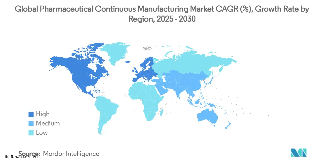 Global Pharmaceutical Continuous Manufacturing Market CAGR (%), Growth Rate by Region