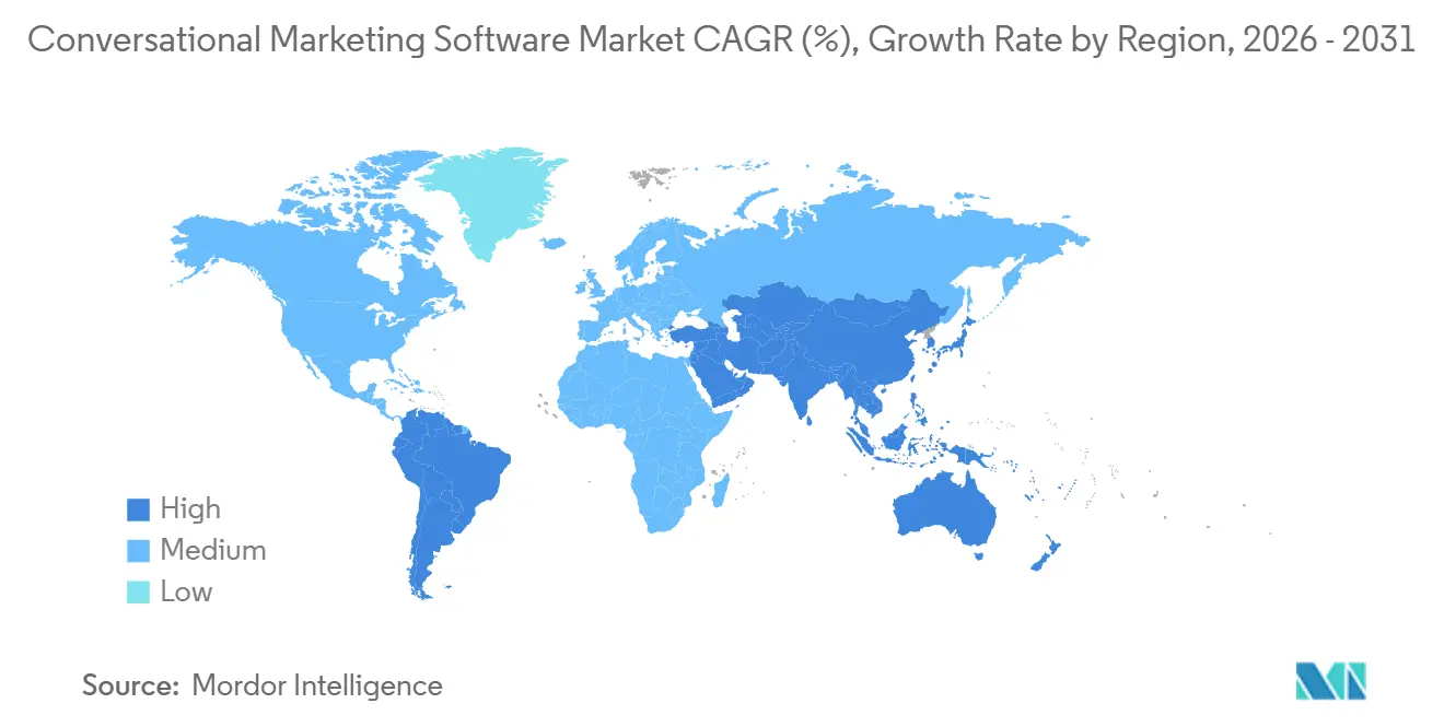 Taux de Croissance du Marché des Logiciels de Marketing Conversationnel par Région