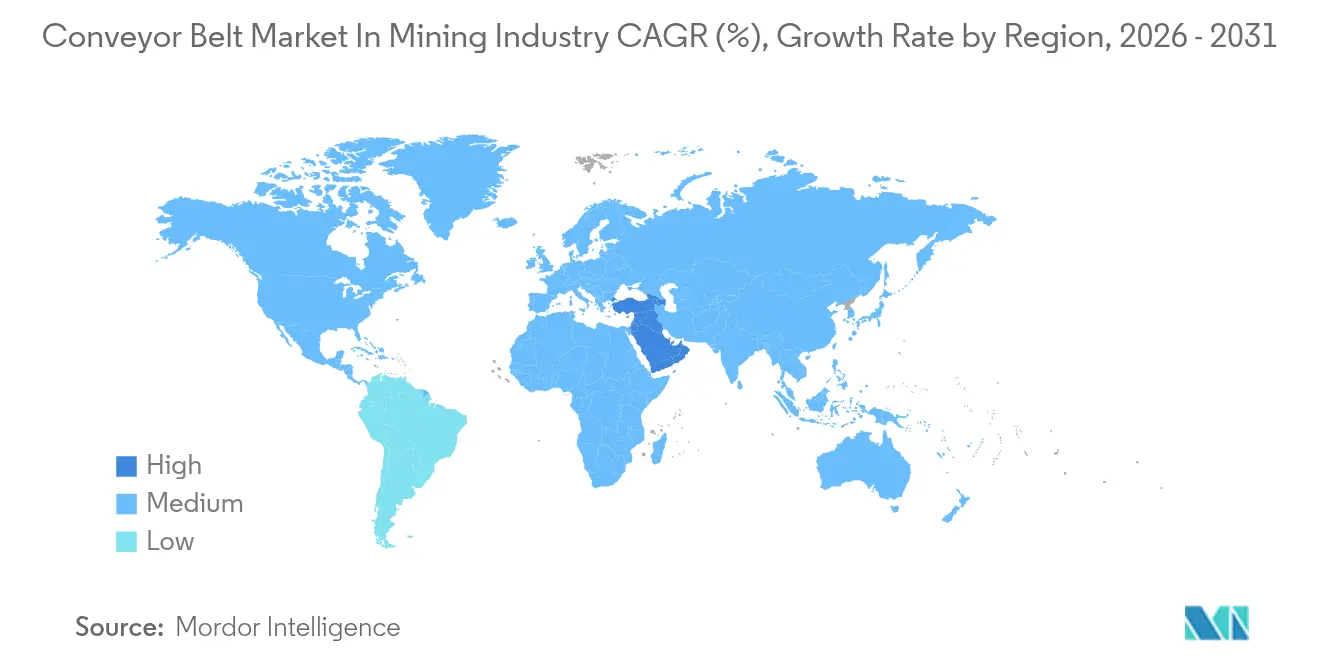 Conveyor Belt Market In Mining Industry CAGR (%), Growth Rate by Region