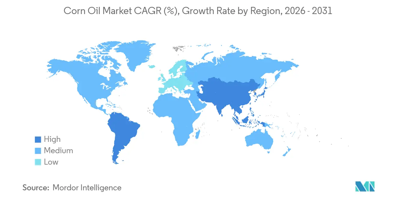 Corn Oil Market CAGR (%), Growth Rate by Region