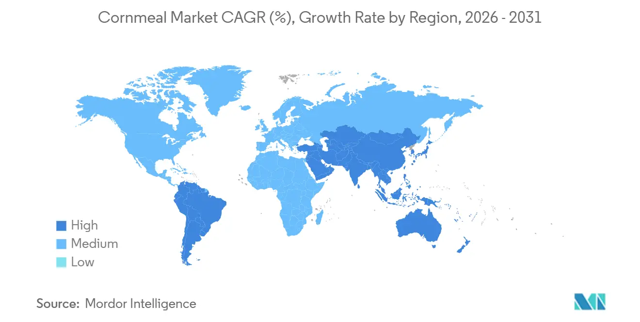 Cornmeal Market CAGR (%), Growth Rate by Region