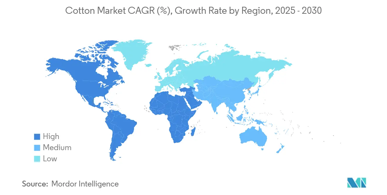 Cotton Market CAGR (%), Growth Rate by Region