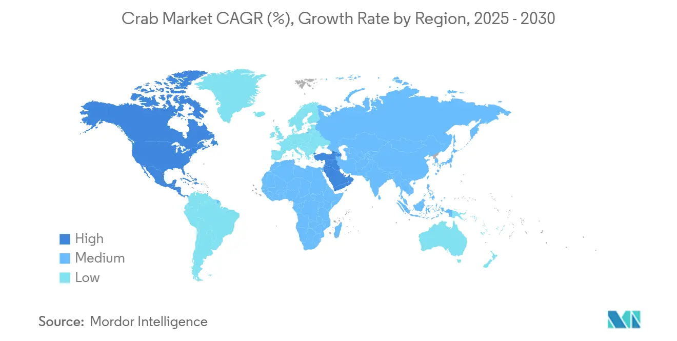 Crab Market CAGR (%), Growth Rate by Region
