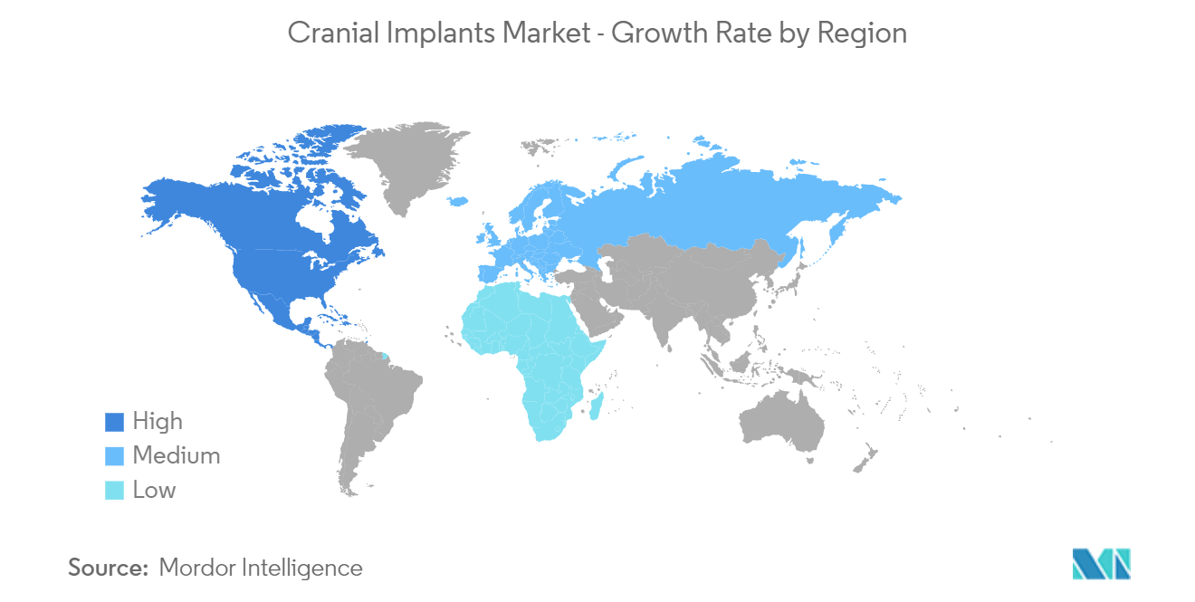 Mercado de implantes craneales – Tasa de crecimiento por región