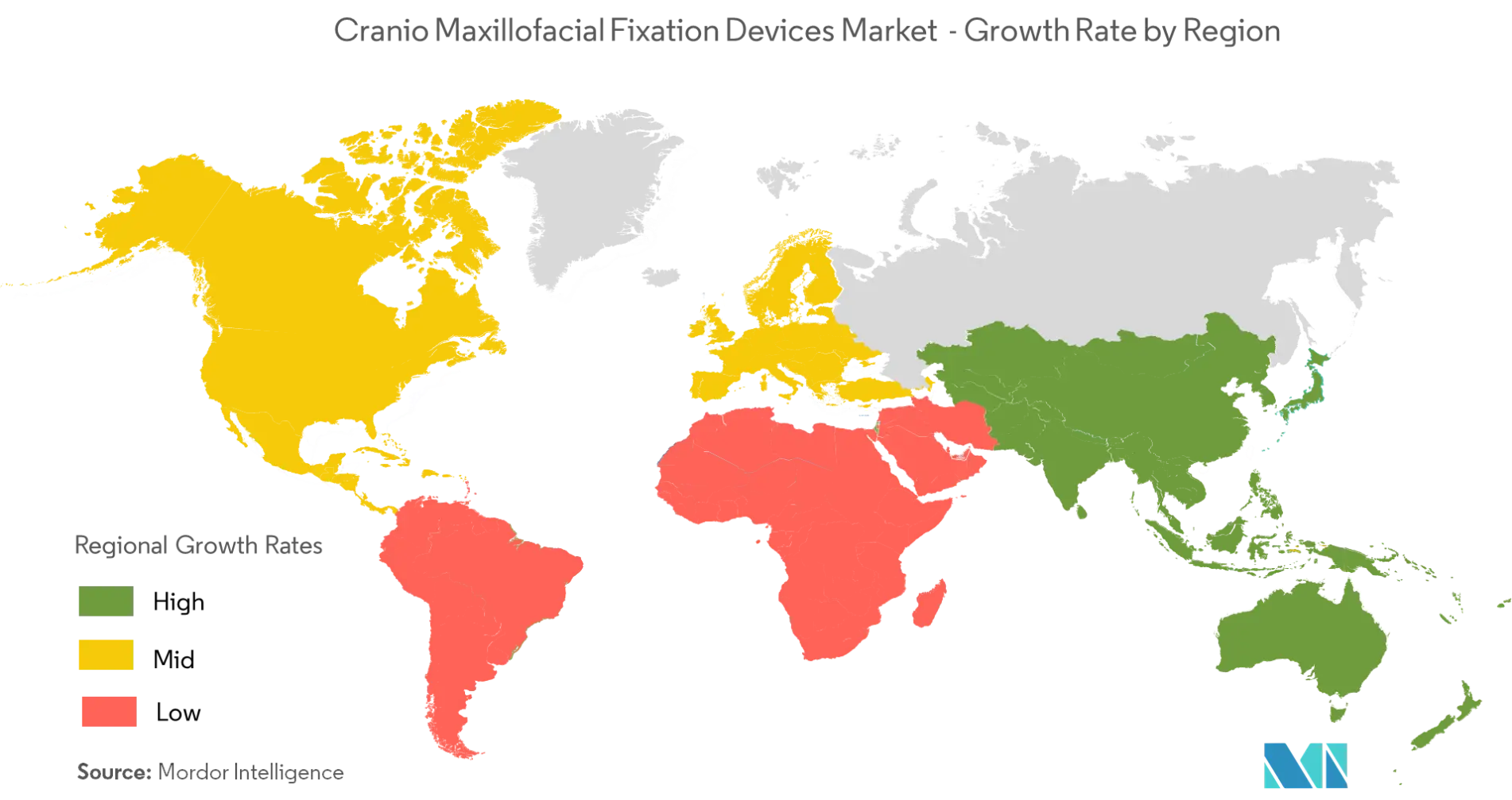 Craniomaxillofacial Fixation Devices Market Growth Rate By Region