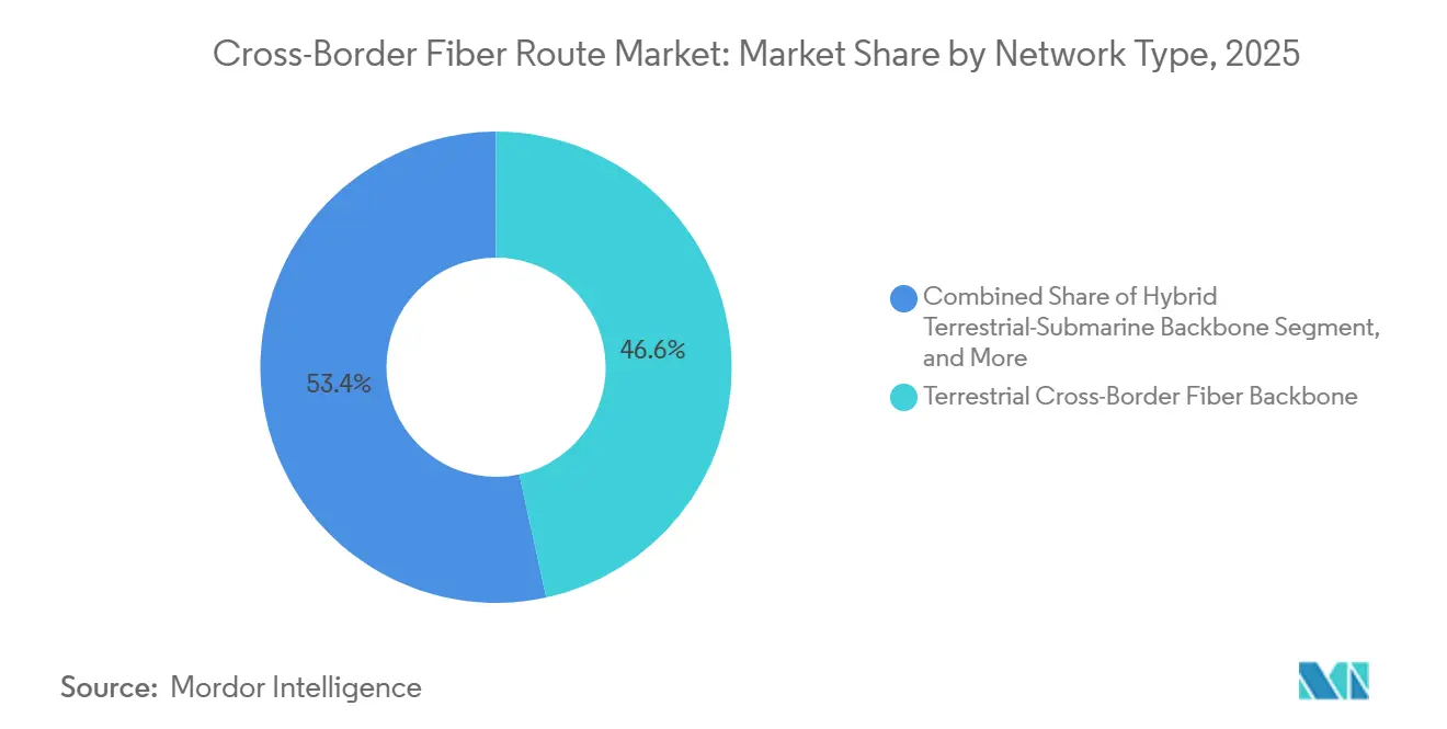 Cross-Border Fiber Route Market Share by Network Type, 2025