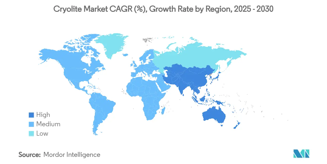 크리올라이트 바카라사이트 CAGR(%), 지역별 성장률
