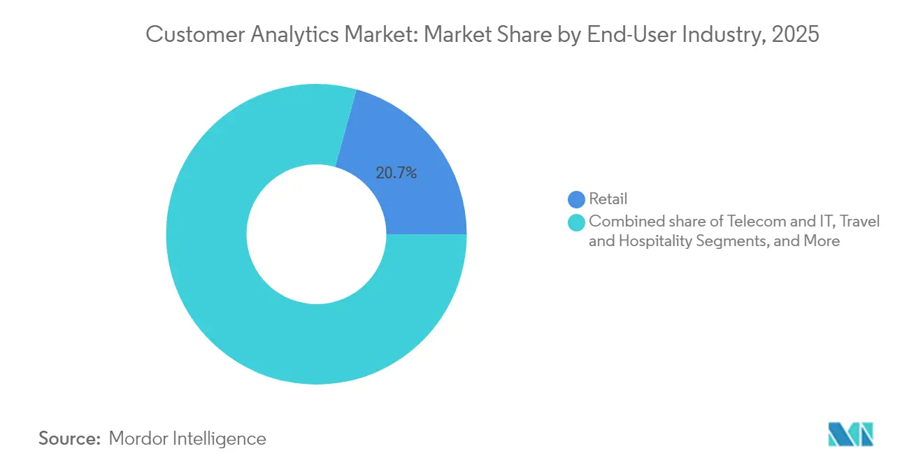 Customer Analytics Market Share by End-User Industry, 2025