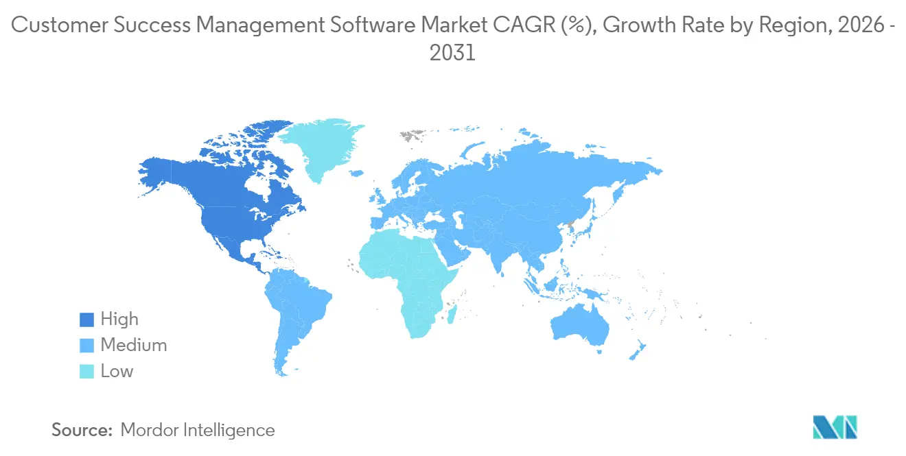 Customer Success Management Software Market CAGR (%), Growth Rate by Region