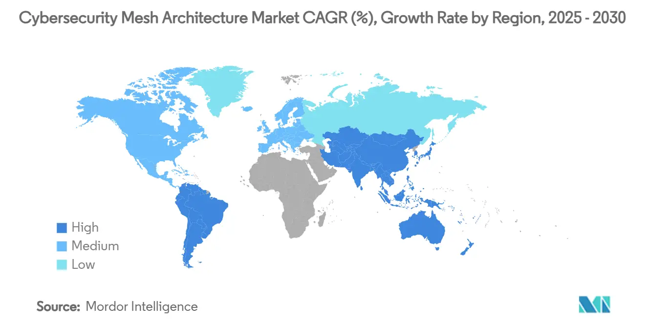 Cybersecurity 무료 바카라 게임 Architecture Market CAGR (%), Growth Rate by Region