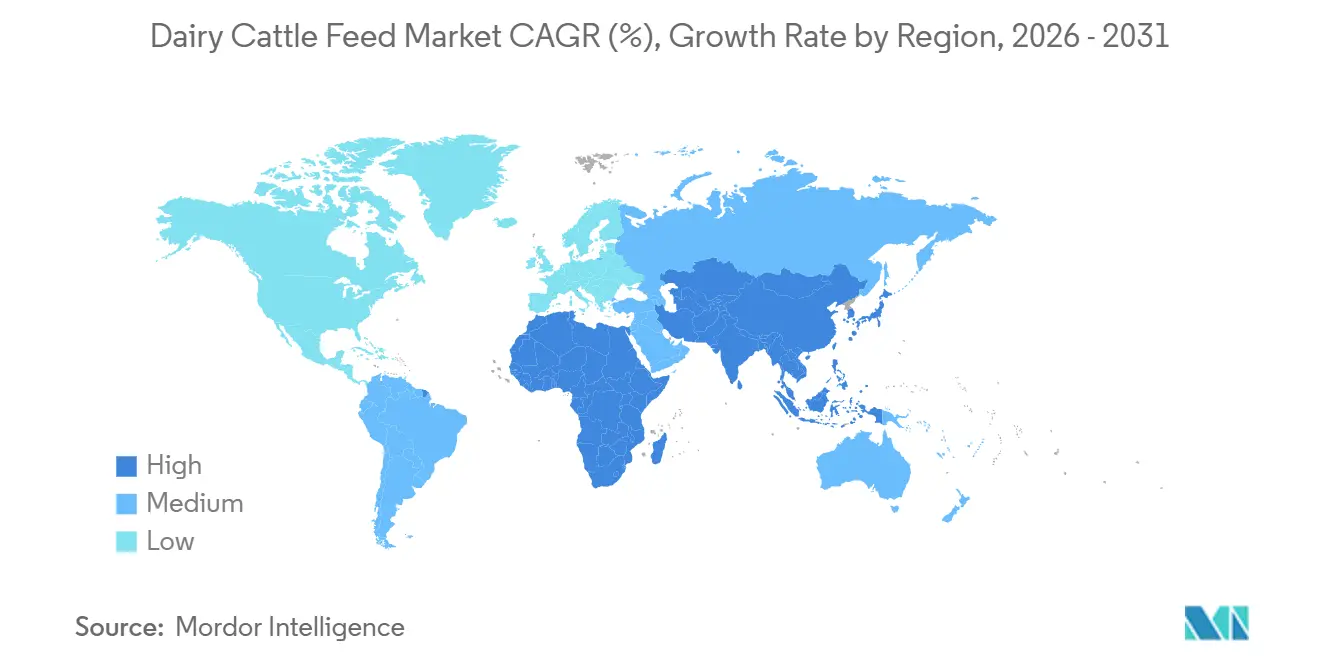 Dairy Cattle Feed Market CAGR (%), Growth Rate by Region