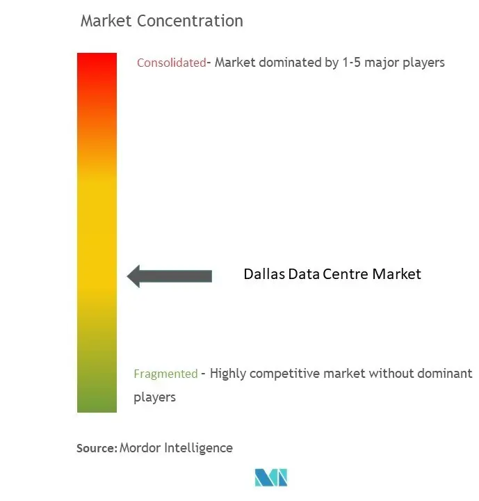 ダラスのデータセンター市場集中度