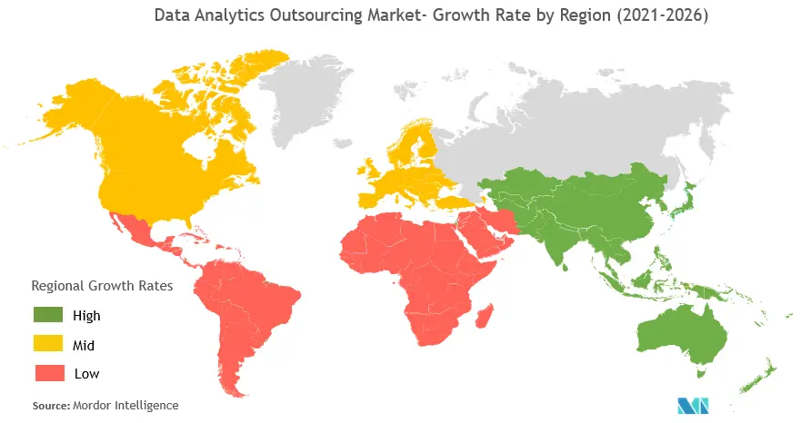 Data Analytics Outsourcing Market : Growth Rate by Region (2021-2026)