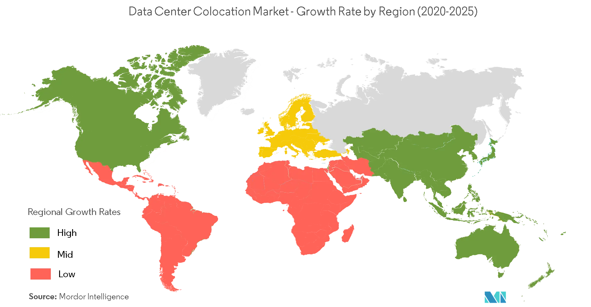 Europe Data Center Colocation Market Growth by Region