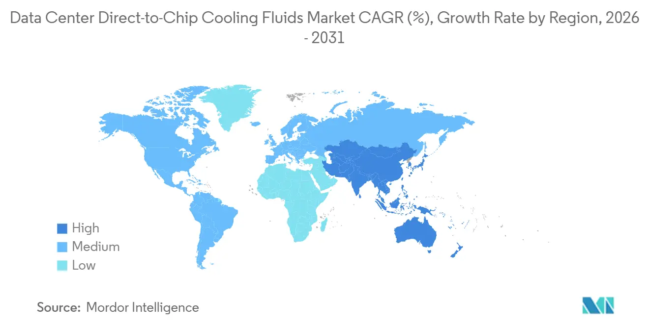 Data Center Direct-to-Chip Cooling Fluids Market Growth Rate by Region