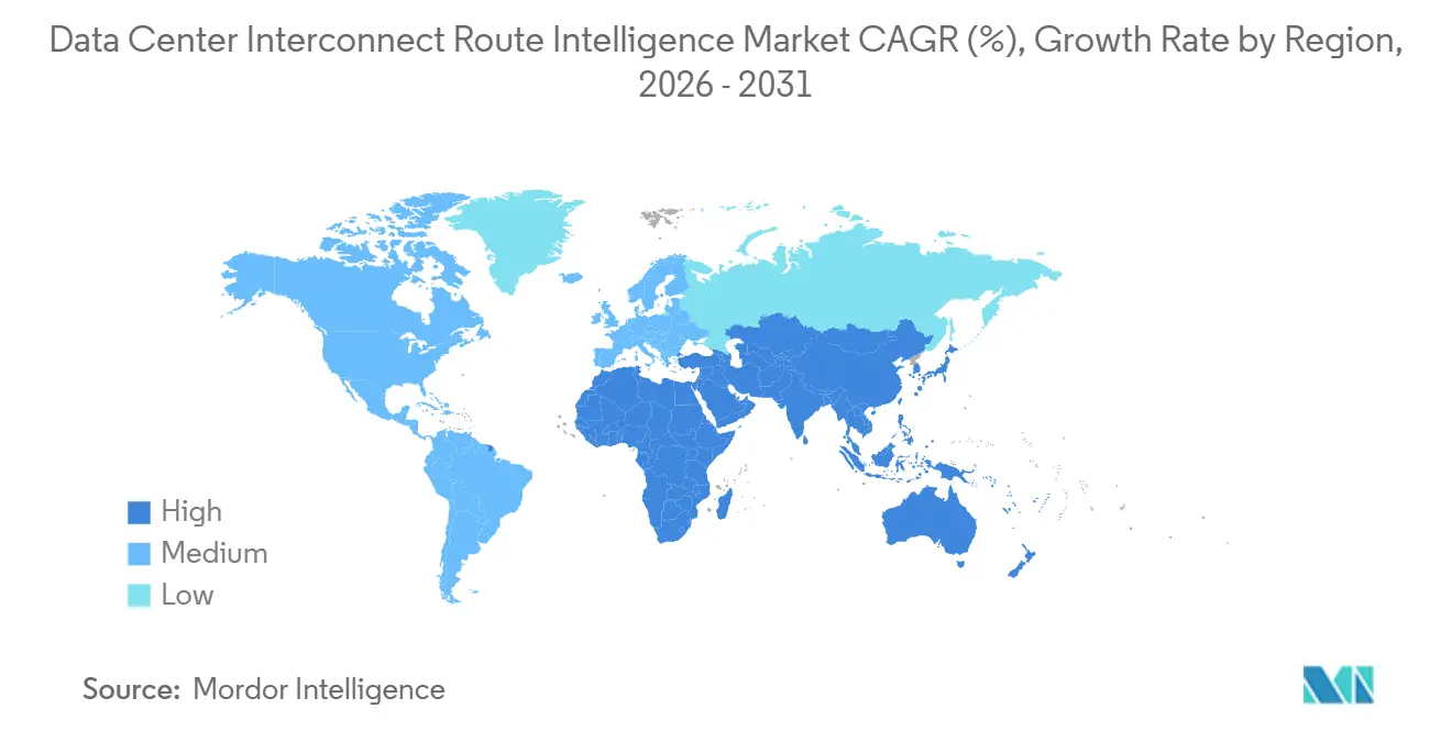 Data Center Interconnect Route Intelligence Market Growth Rate by Region
