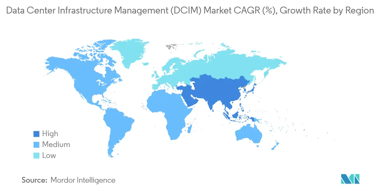 Data Center Infrastructure Management (DCIM) Market CAGR (%), Growth Rate by Region