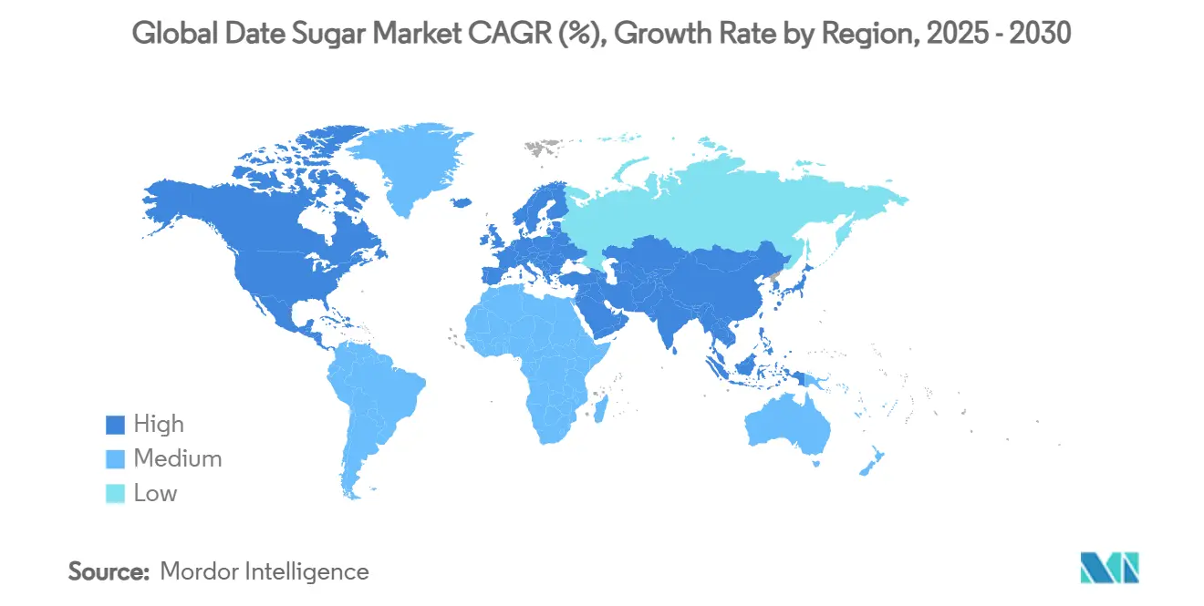 글로벌 데이트 설탕 인터넷 바카라 CAGR(%), 지역별 성장률