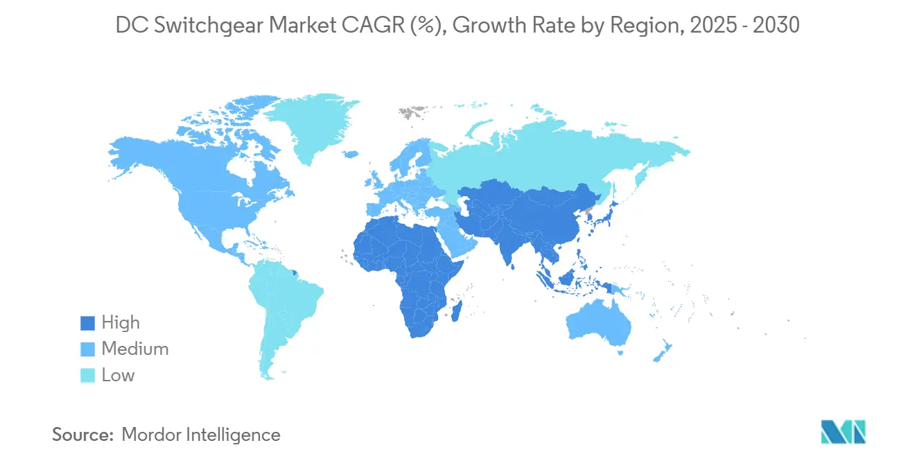 DC Switchgear Market CAGR (%), Growth Rate by Region