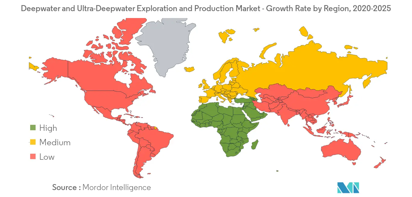 Deepwater and Ultra-Deepwater Exploration and Production Market - Growth Rate by Region
