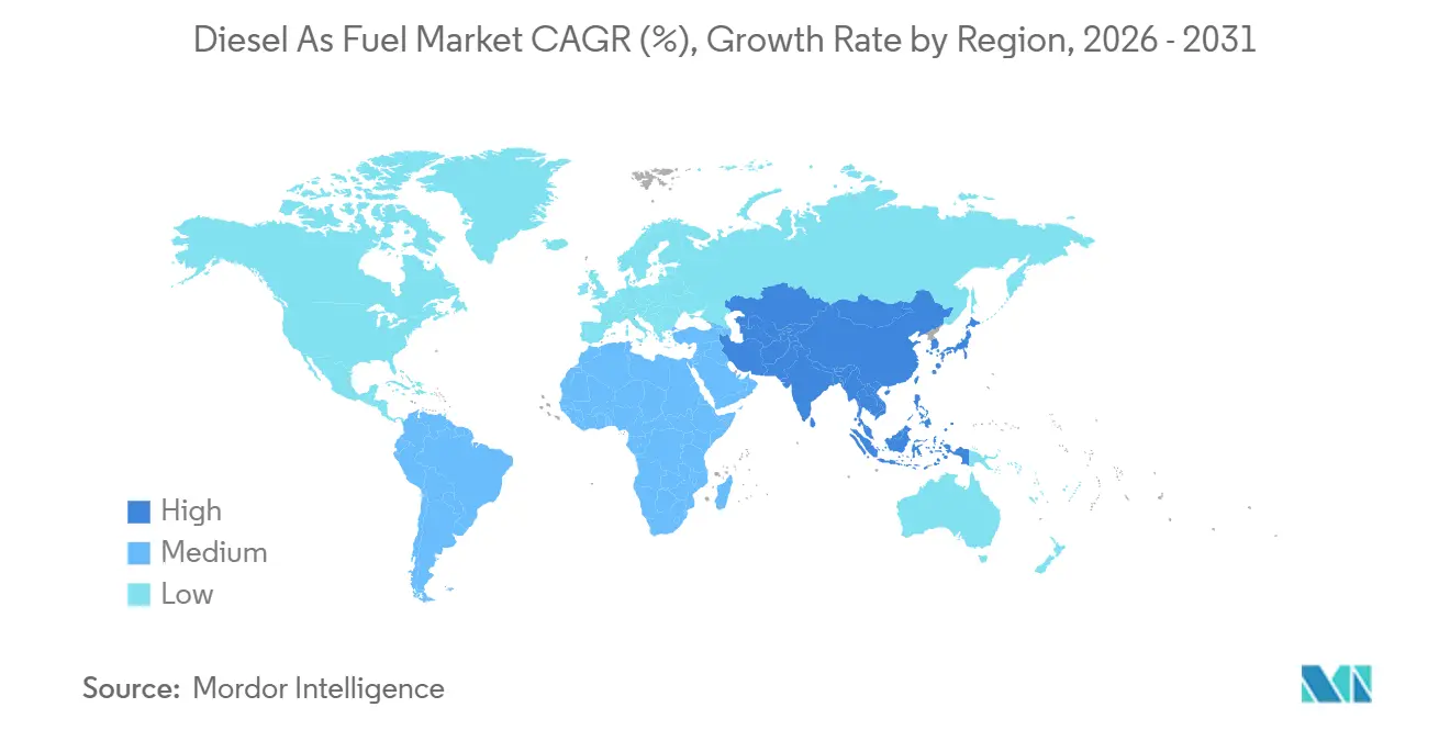 Diesel As Fuel Market CAGR (%), Growth Rate by Region