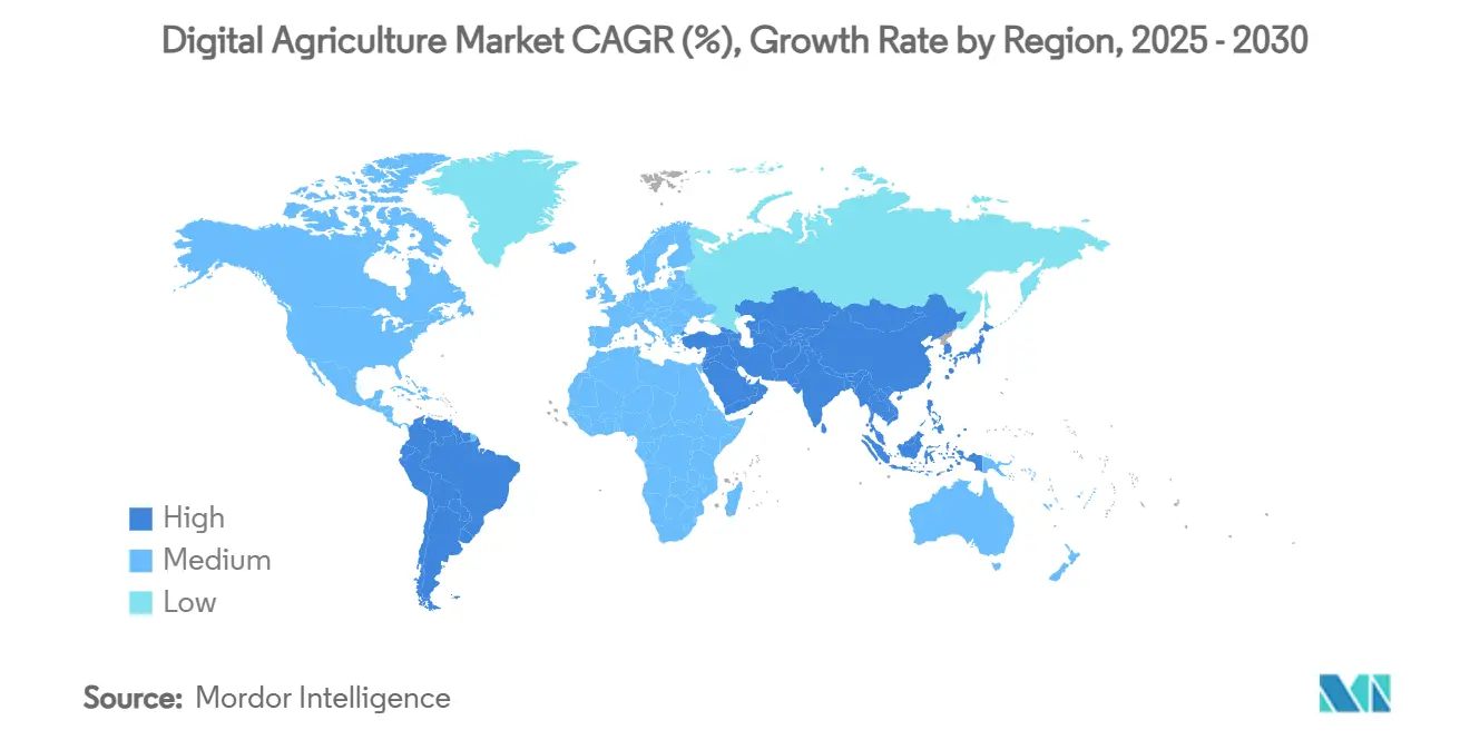 Digital Agriculture Market CAGR (%), Growth Rate by Region