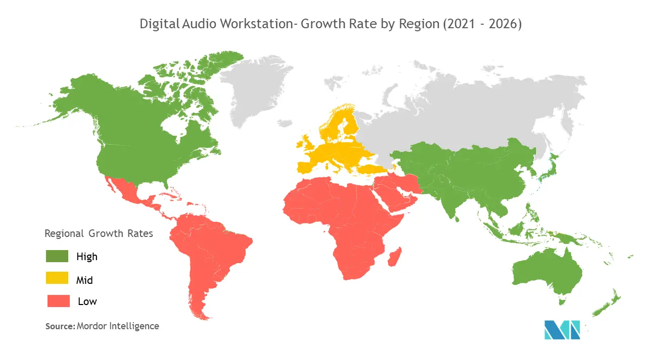 Digital Audio Workstation Market Growth Rate By Region
