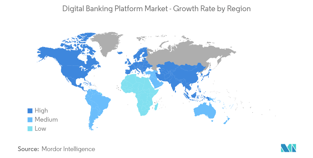 Mercado Plataforma de banca digital – Tasa de crecimiento por región