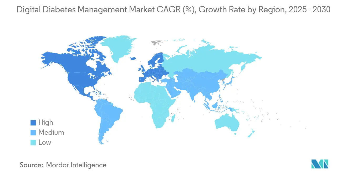 Digital Diabetes Management Market CAGR (%), Growth Rate by Region