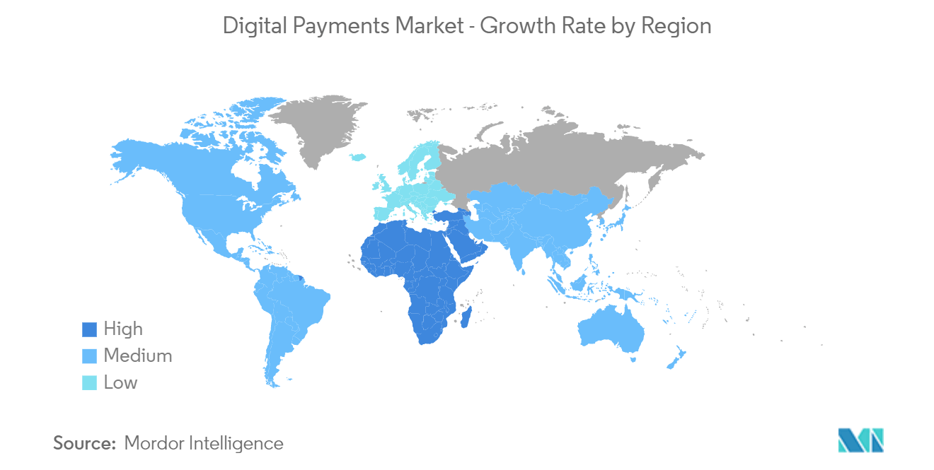 Mercado de pagos digitales tasa de crecimiento por región