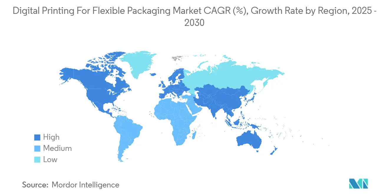 Digital Printing For Flexible Packaging Market CAGR (%), Growth Rate by Region