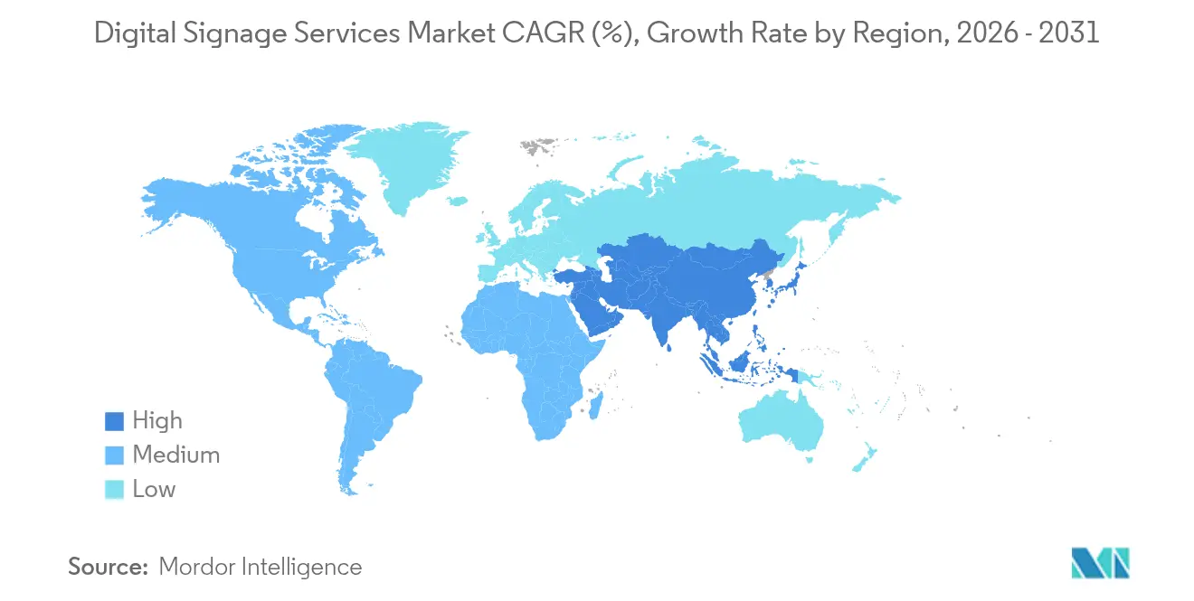 Digital Signage Services Market Growth Rate by Region