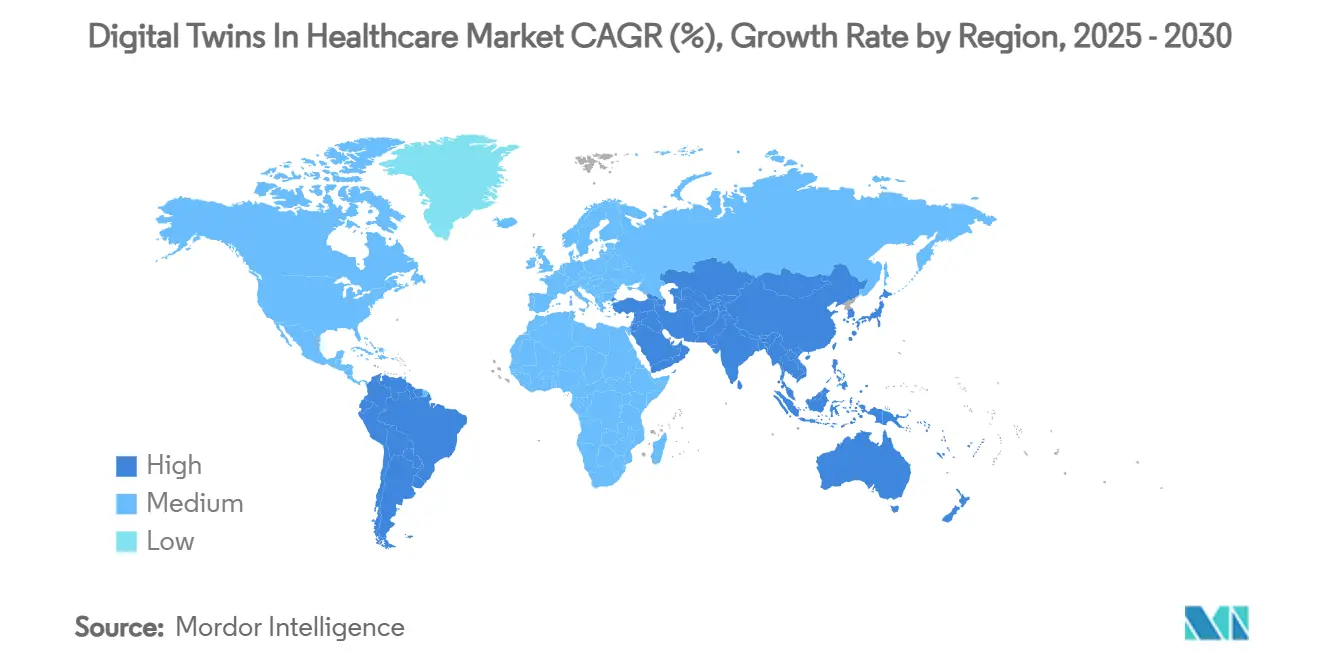 Digital Twins In Healthcare Market CAGR (%), Growth Rate by Region