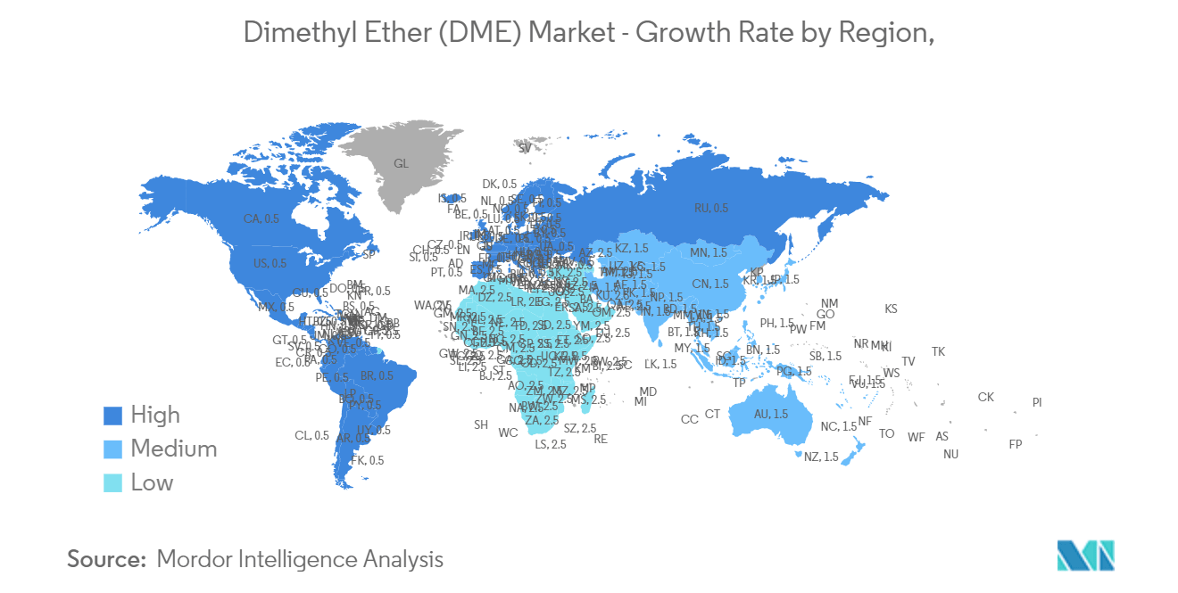 Dimethyl Ether (DME) Market - Dimethyl Ether (DME) Market - Growth Rate by Region,