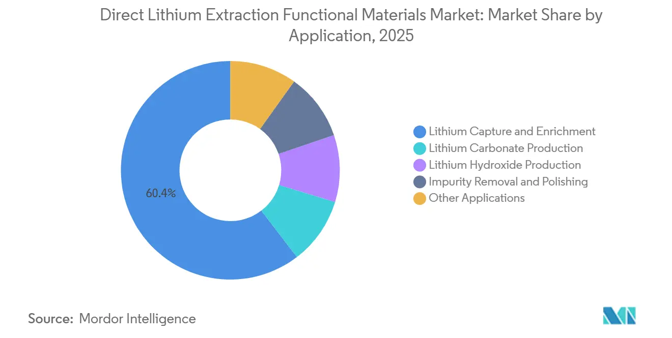 Direct Lithium Extraction Functional Materials Market Share by Application, 2025